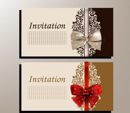 wedding card template knot icon shiny classical design
