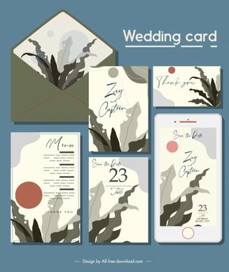 wedding card templates elegant classical leaf decor