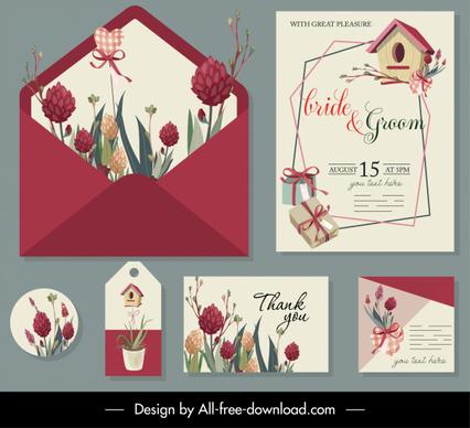 wedding card templates elegant floral gifts sketch