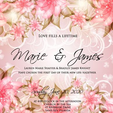 wedding day invitation cards elements vector