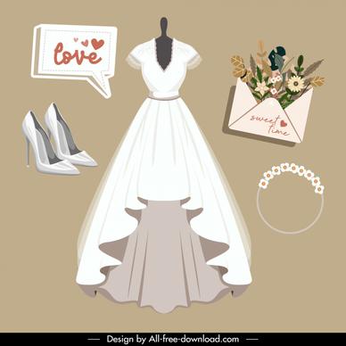   wedding dress design elements elegant bridal components elements