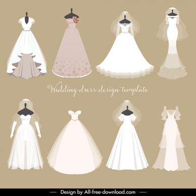 wedding dress templates collection elegant modern