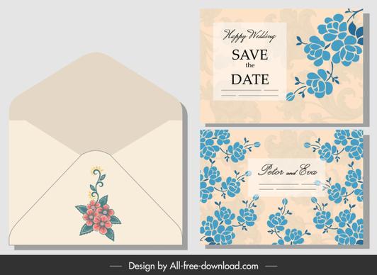 wedding envelope template classical flora decor