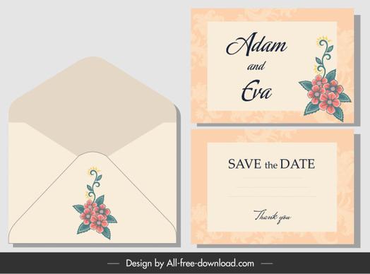 wedding envelope template classical handdrawn decor