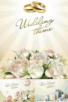 wedding background templates floral rings decor modern design
