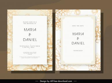 wedding invitation templates elegant classic flowers decor