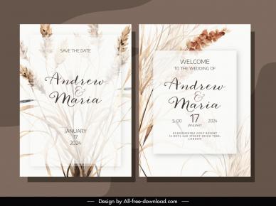 wedding invitation templates elegant classic nature elements