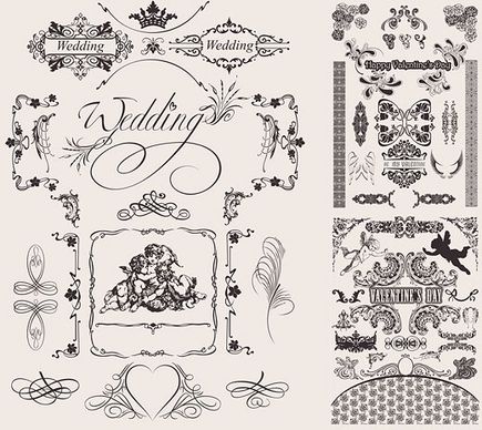 wedding lace pattern vector