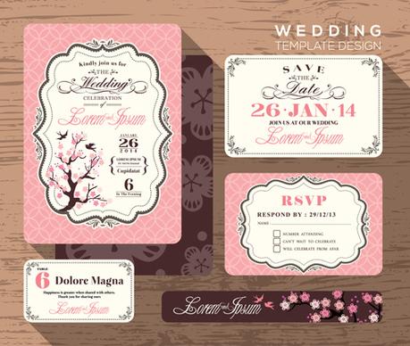 wedding template design elements kit vector