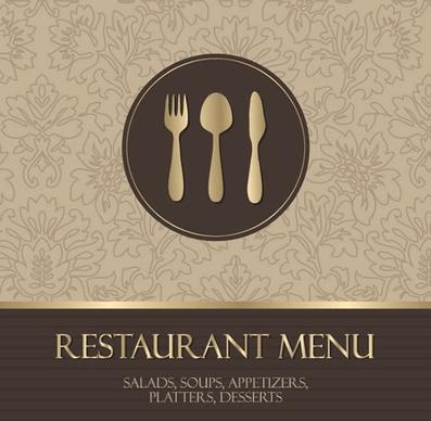menu cover template elegant classic brown design