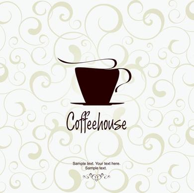 coffee advertising background elegant flat classic cup sketch