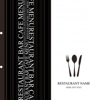 menu cover template luxury black white vertical decor