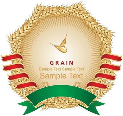 wheat and labels 02 vector