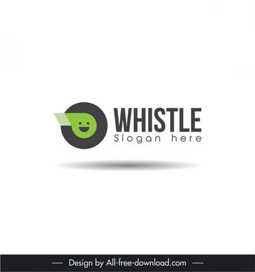 whistle sport chat talk bubble logo template circle smile face sketch
