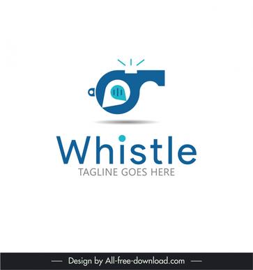 whistle sport chat talk bubble logo template flat symbols outline 