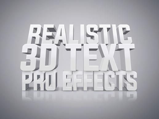 white 3d text effect