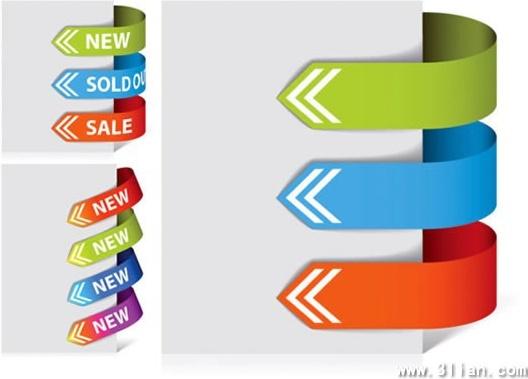 directional arrows templates colorful 3d curved design