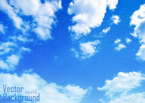 white clouds with blue sky vector background