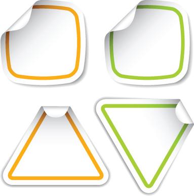 white frames stickers design vector