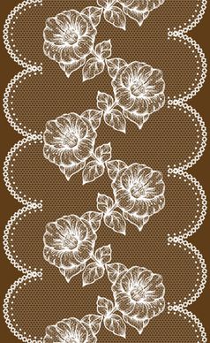 white lace with flower design vector