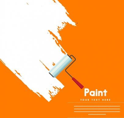 white paint background rolling tool icon decoration