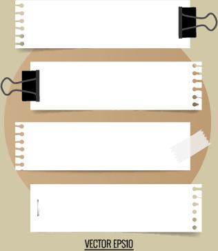 white paper banners vectors set
