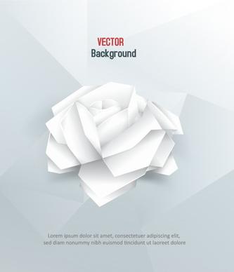 white paper rose vector background