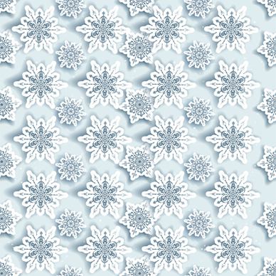 white snowflake paper vector christmas pattern