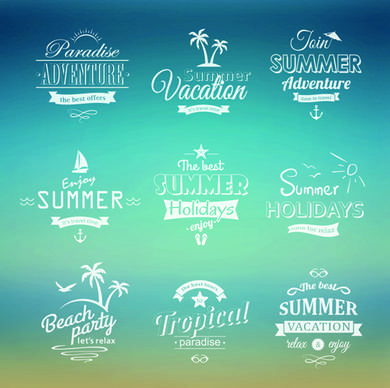 white summer holiday labels vector