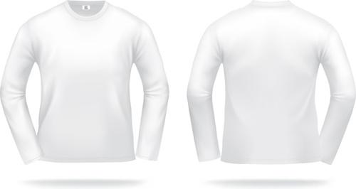 white t shirts template vector set