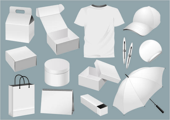 white tshirt with cap and box vector