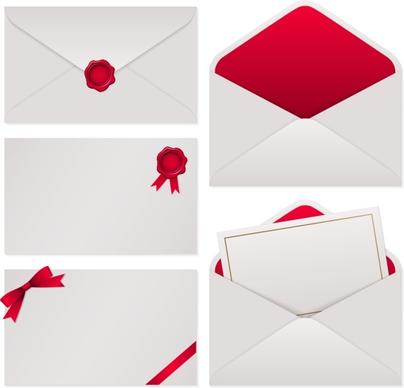 white with red envelope vector