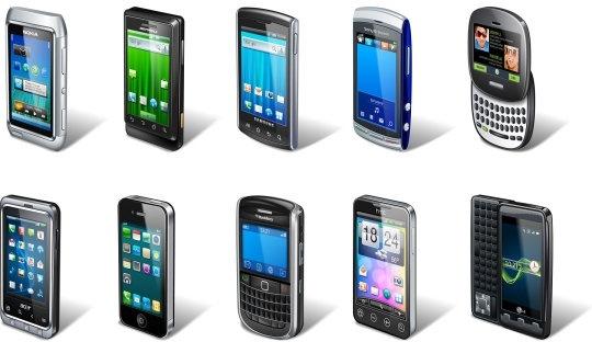 wide range of smart phone vector
