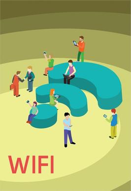 wifi connection concept design with human communication