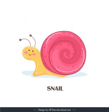 wild animal design elements flat cartoon snail