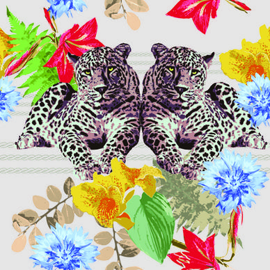 wild animals seamless pattern vector