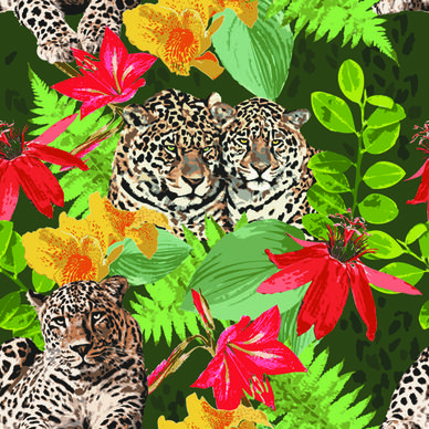 wild animals seamless pattern vector