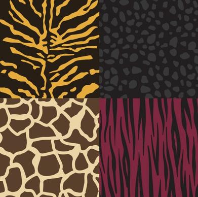 wild leather pattern collection various colored flat design