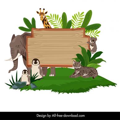 wildlife border template species cartoon sketch
