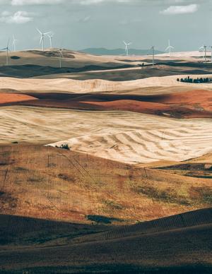 wind farm scenery picture high view sand dune scene 