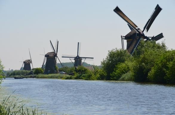 windmills holland canals
