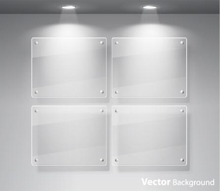 window glass exhibition spotlights vector