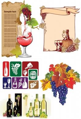 wine and grapes vector