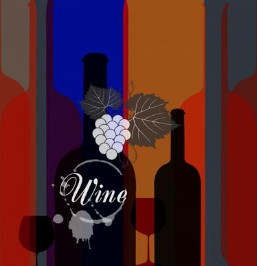 wine background silhouette bottles design grunge decoration