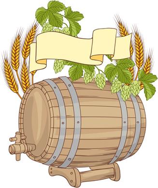wine barrels vector