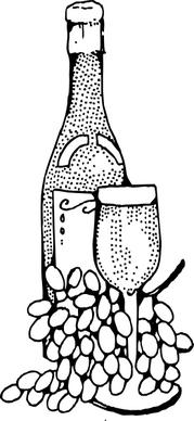 Wine Bottle And Glass clip art