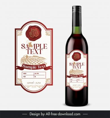 wine bottle packaging template elegant classic grape field decor