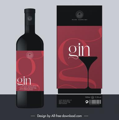 wine bottle packaging template elegant silhouette