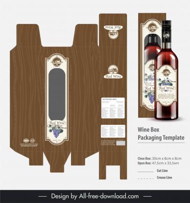 wine box packaging template elegant classic