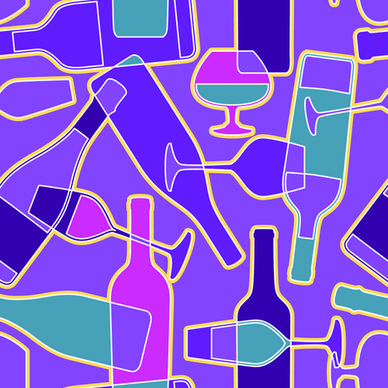 wine elements seamless pattern vector